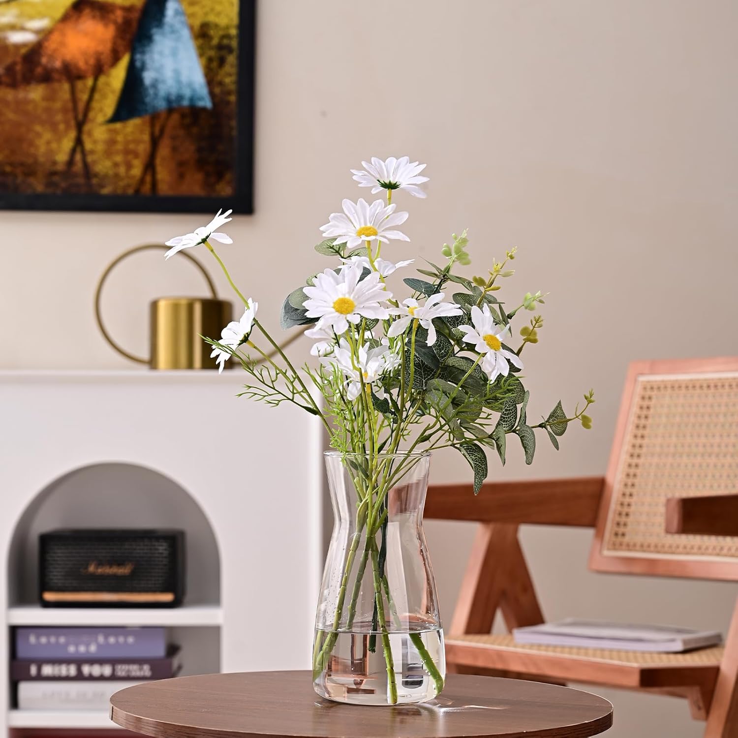 8 inch Clear Glass Flower Vases for Centerpiece Table Home Indoor Desk Decor,Ins Modern Boho Style Vase for Wedding Housewarming Gift - Image 2