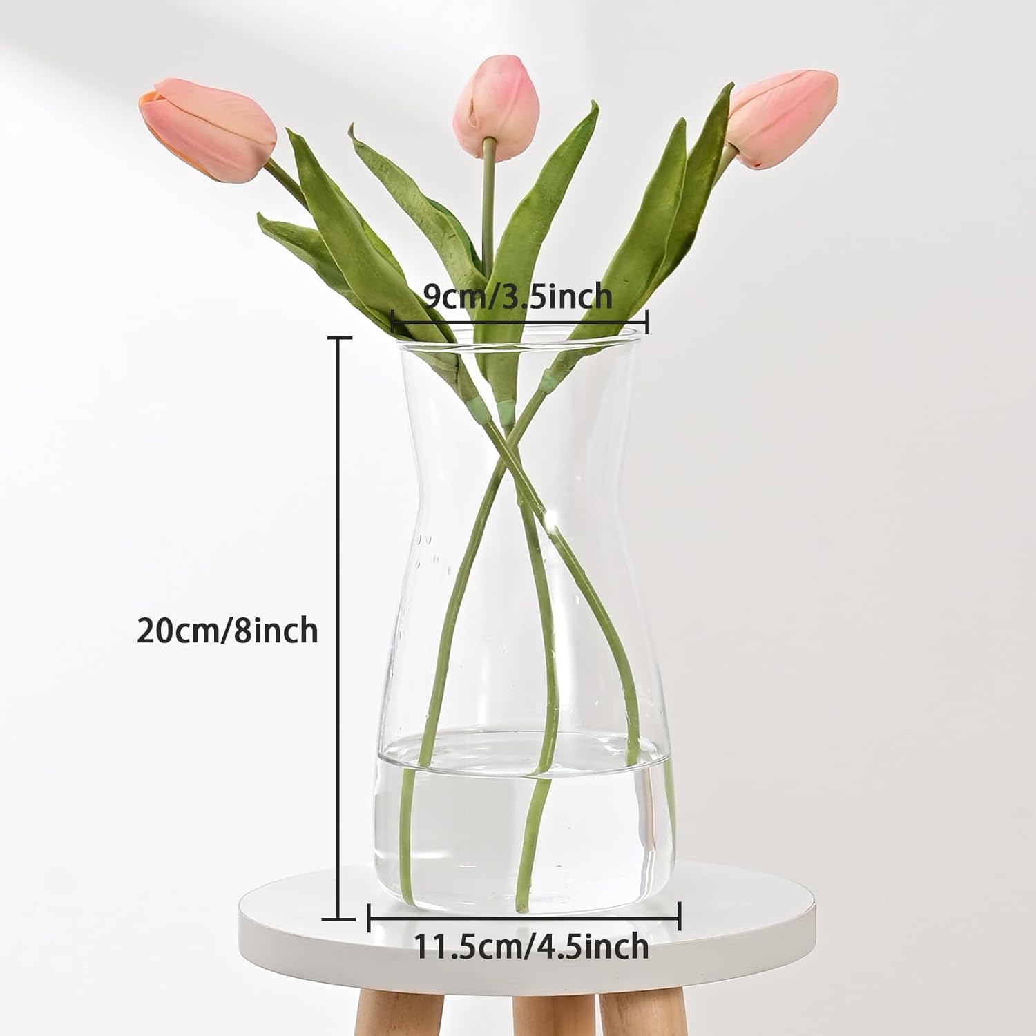 8 inch Clear Glass Flower Vases for Centerpiece Table Home Indoor Desk Decor,Ins Modern Boho Style Vase for Wedding Housewarming Gift - Image 6