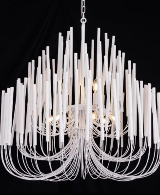 TOCHIC Modern Farmhouse Chandelier for Dining Room 36", Large Vintage White Wood Chandeliers Light for Living Room, Rustic Pendant Lighting Fixture Ceiling Hanging for Foyer Bedroom Entryway